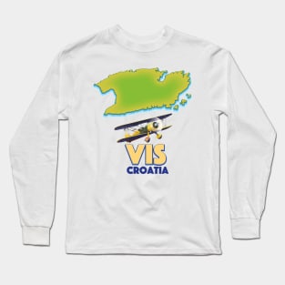 Vis Croatia map Long Sleeve T-Shirt